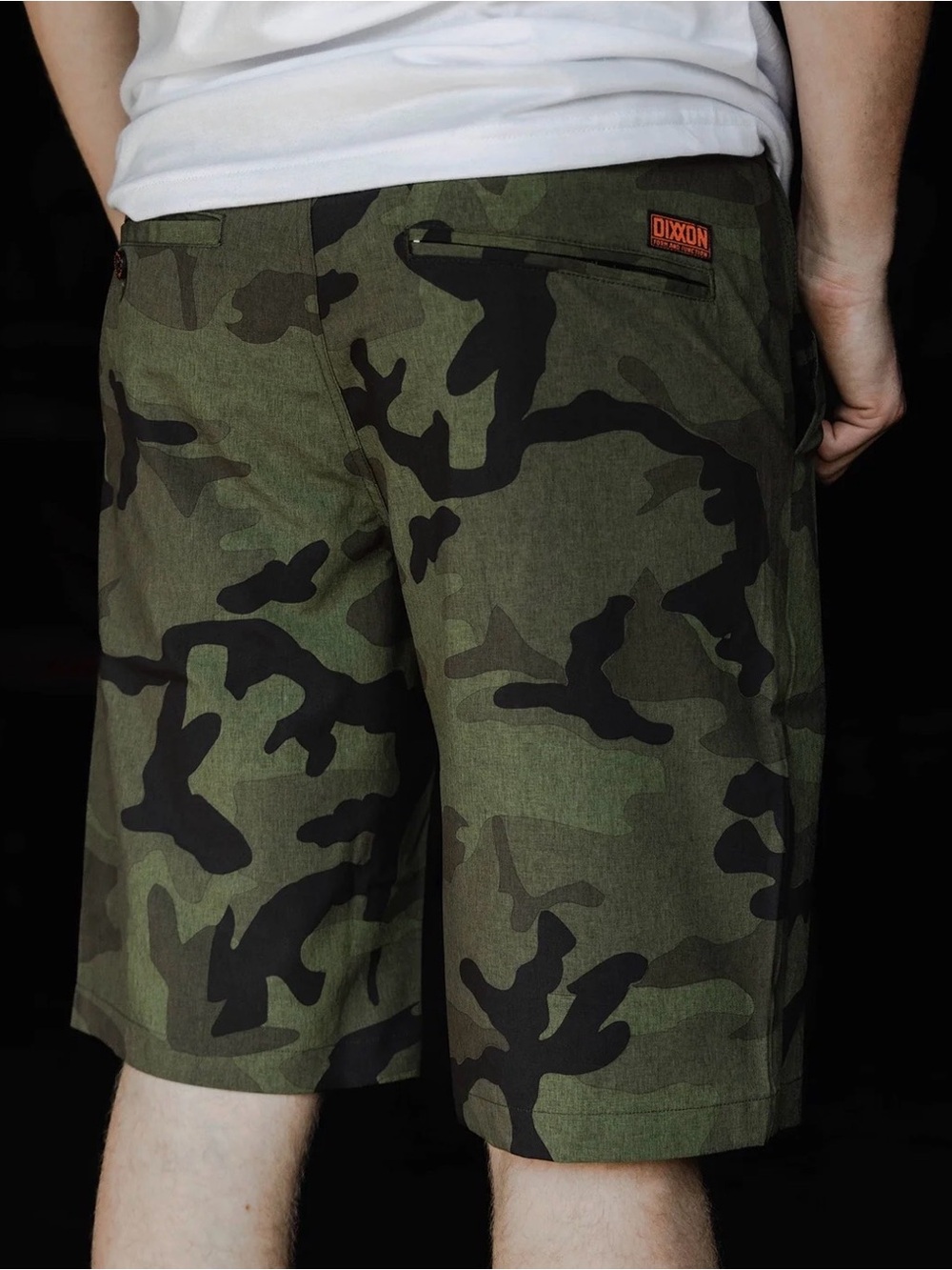 DIXXON SHORTS Men’s 32 10" WOODLAND CAMO HYBRID Stretch Boardshorts EXCELLENT✅